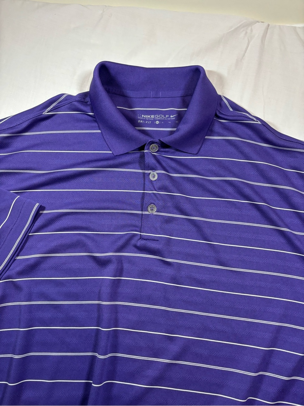 Nike Purple Polo with White Stripes